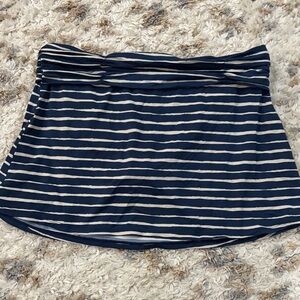 Garnet Hill Navy and White Striped Women's Bathing Suit Skirt